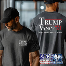 Load image into Gallery viewer, *Estimated RTS 7/25* Adult ~ Pocket Trump Vance 24 -Chest/Pocket 3.5” ~ White Ink Screen Print Transfer