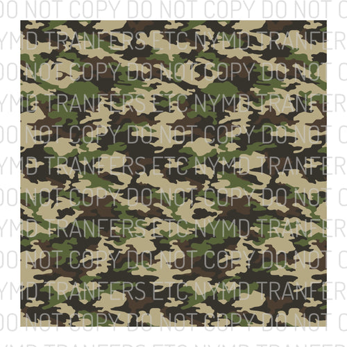 Camo Print 1 Full Sheet Ready To Press Sublimation Transfer