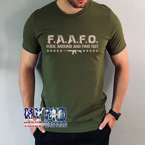 C-4 - RESTOCK *RTS* 4/27* Adult ~ FAAFO ~ Light Tan Ink Screen Print Transfer - NYMD EXCLUSIVE