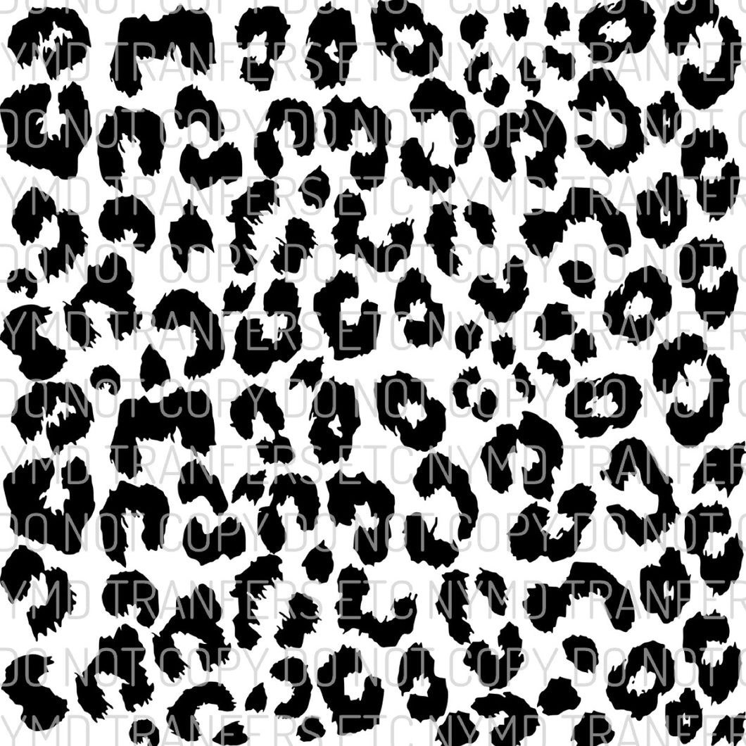 Black Leopard Print Full Sheet Ready To Press Sublimation Transfer