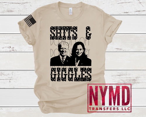 Q-11 - *RTS* 10/19* Adult ~ Shits & Giggles ~ Black Ink Screen Print Transfer - NYMD EXCLUSIVE