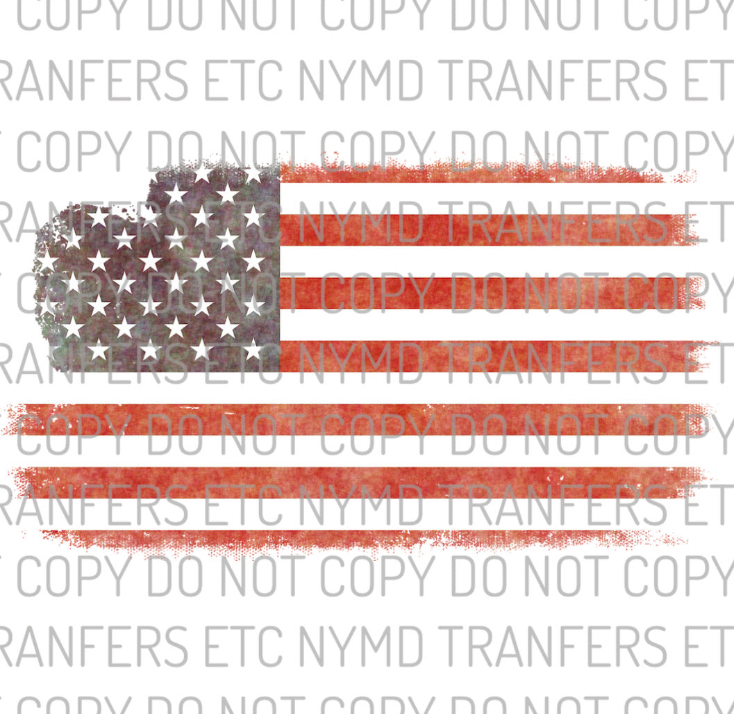 Distressed American Flag Ready To Press Sublimation Transfer