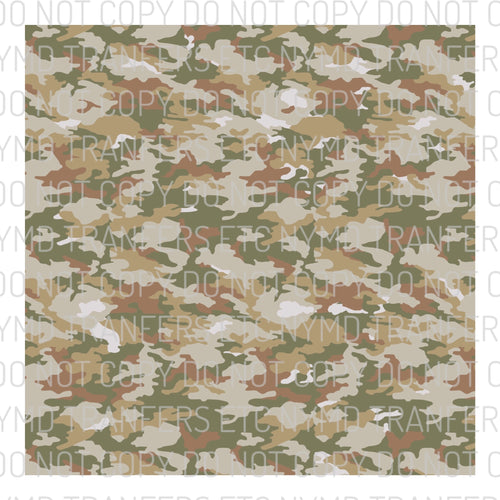 Camo Print 4 Full Sheet Ready To Press Sublimation Transfer