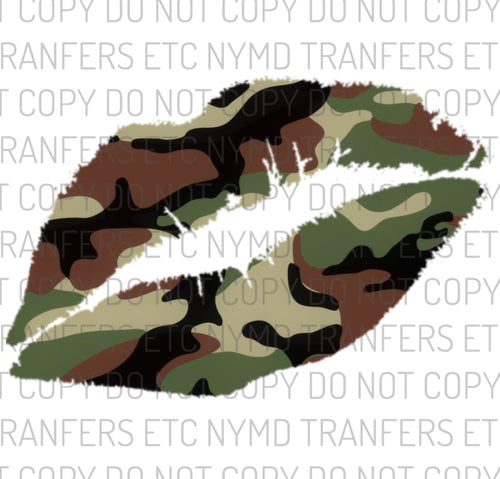 Camo Lips Ready To Press Sublimation Transfer