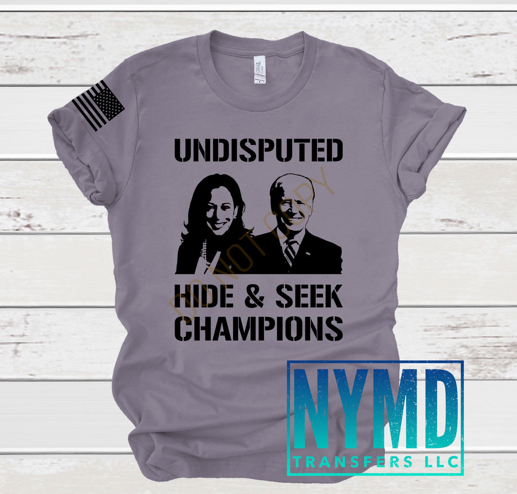 I-14 - RETIRING *RTS* Adult ~ Undisputed Champions ~ Black Ink Screen Print Transfer - NYMD EXCLUSIVE