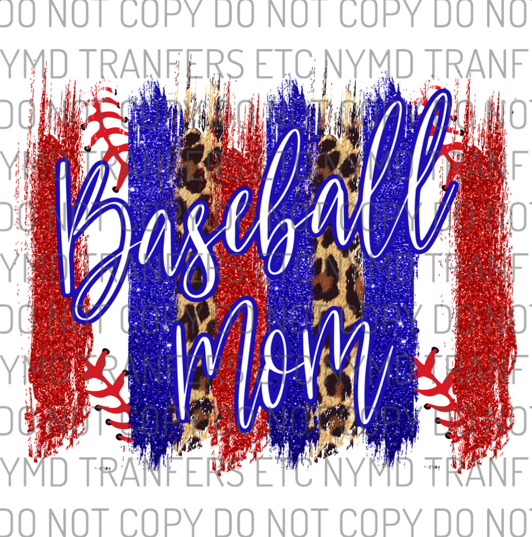 Baseball Mom Brush Strokes Ready To Press Sublimation Transfer