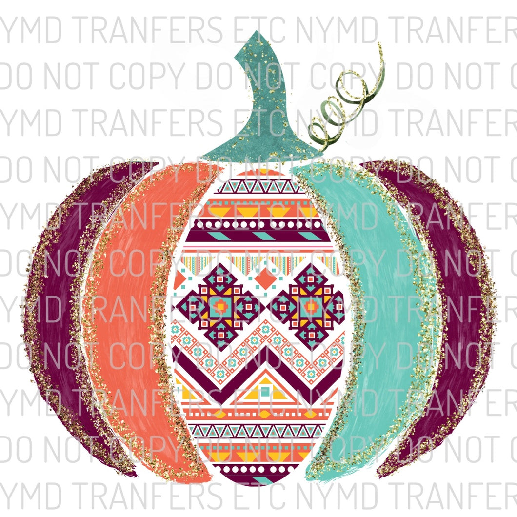 Aztec Western Pumpkin Pumpkin Ready To Press Sublimation Transfer